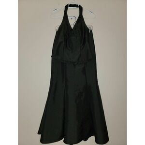David's Bridal Black Halter Top Skirt Set Formal Evening Gown Size 4